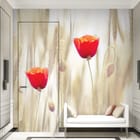 Miniatura fototapety Czerwone maki na tle zboża we wnętrzu przedpokoju