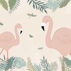 Miniatura fototapety Różowe flamingi wśród liści