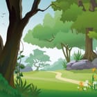 Miniatura fototapety Spokojny krajobraz z drzewami