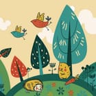 Miniatura fototapety Zwierzęta na wzgórzu w lesie