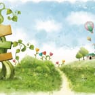 Miniatura fototapety Bajkowy Świat z Roślinnym Znakiem