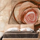 Miniatura fototapety Abstrakcyjny wzór róży we wnętrzu sypialni