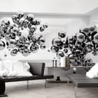 Miniatura fototapety Srebrne kule w minimalistycznym wnętrzu we wnętrzu salonu