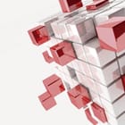 Miniatura fototapety Trójwymiarowe sześciany w bieli i czerwieni