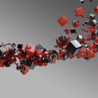 Miniatura fototapety Czerwone i czarne sześciany 3D