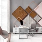 Miniatura fototapety Geometryczne kształty na szaro - aranżacja w biurze