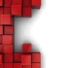 Miniatura fototapety Czerwone Sześciany na Białym Tle