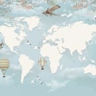 Miniatura fototapety Mapa świata na tle nieba