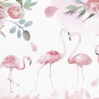 Miniatura fototapety Flamingi wśród kwiatów