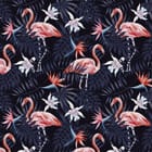 Miniatura fototapety Flamingi w tropikalnych liściach