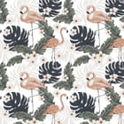 Miniatura fototapety Flamingi wśród tropikalnych liści