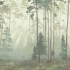 Miniatura fototapety Las z Niedźwiedziami i Mgłą