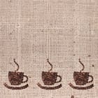 Miniatura fototapety Kubki z ziaren kawy na tkaninie
