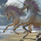 Miniatura fototapety Jednorożce na piaszczystej plaży