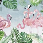 Miniatura fototapety Flamingi wśród zieleni