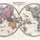 Miniatura fototapety Stara mapa świata w dwóch półkulach