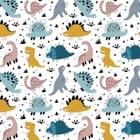 Miniatura fototapety Kolorowe dinozaury na białym tle