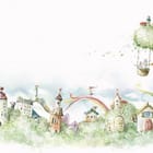 Miniatura fototapety Fantazyjne miasto z drzewem