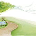 Miniatura fototapety Drzewo z ławką w parku