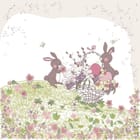 Miniatura fototapety Króliki z koszem kwiatów