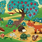 Miniatura fototapety Lis i zwierzęta na ścieżce