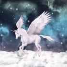 Miniatura fototapety Latający jednorożec z gwiazdami