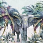 Miniatura fototapety Słoń wśród tropikalnych palm