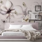 Miniatura fototapety Magnolia z Łabędziem i Wodospadem - aranżacja w sypialni
