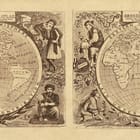 Miniatura fototapety Ozdobne mapy półkul świata