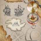 Miniatura fototapety Kompas na tle starej mapy