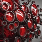 Miniatura fototapety Czerwone Okręgi z Metalicznym Akcentem