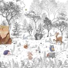 Miniatura fototapety Niedźwiedź w lesie z przyjaciółmi