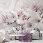 Miniatura fototapety Magnolie w Delikatnych Różach - aranżacja w salonie