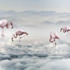 Miniatura fototapety Flamingi na pastelowych chmurach