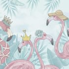 Miniatura fototapety Flamingi w ozdobnych kapeluszach