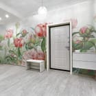 Miniatura fototapety Kwiaty piwonii w odcieniach różu - aranżacja w przedpokoju
