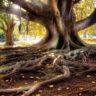Miniatura fototapety Drzewo z Rozłożystymi Korzeniami