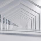 Miniatura fototapety Geometryczny tunel z białymi łukami