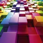 Miniatura fototapety Kolorowe sześcienne bloki 3D