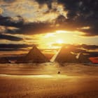 Miniatura fototapety Piramidy o zachodzie słońca