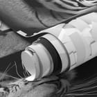 Miniatura fototapety Biały tygrys w murze 3D - realne zdjęcie w rolce