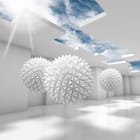 Miniatura fototapety Geometryczne kule w tunelu 3D