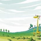 Miniatura fototapety Żyrafy na zielonej łące