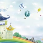 Miniatura fototapety Fantazyjne budynki na wzgórzu