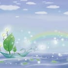 Miniatura fototapety Łódka z liści na wodzie