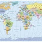 Miniatura fototapety Mapa świata z kontynentami