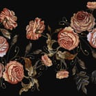 Miniatura fototapety Haftowane róże na ciemnym tle