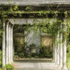 Miniatura fototapety Kamienna pergola z zielenią