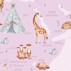 Miniatura fototapety Mapa świata z ilustracjami zwierząt - jakość wydruku i struktura materiału