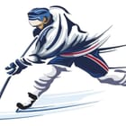 Miniatura fototapety Hokeista w ruchu na białym tle